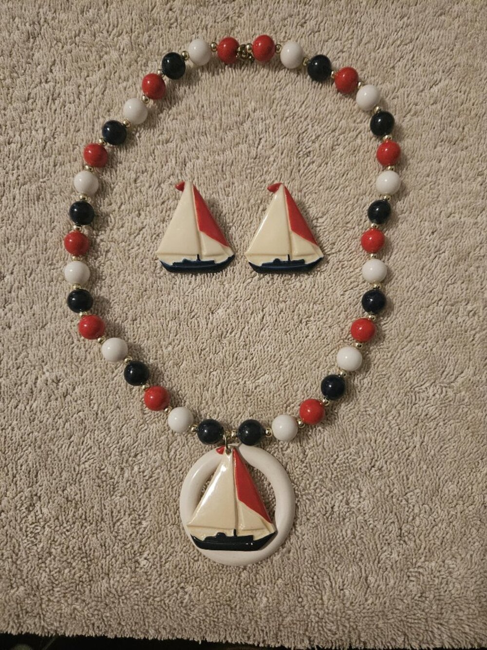 Nautical necklace and earring set
